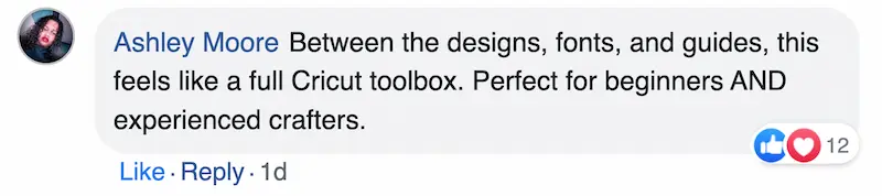 Customer comment from Facebook
